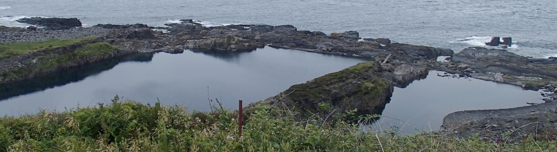 Flooded quarries on Easdale 